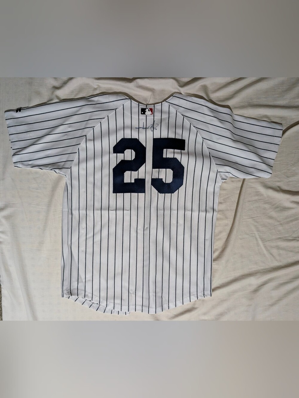 New York Yankees Jason Giambi Signed Russell Athletic Jersey #25 Baseball